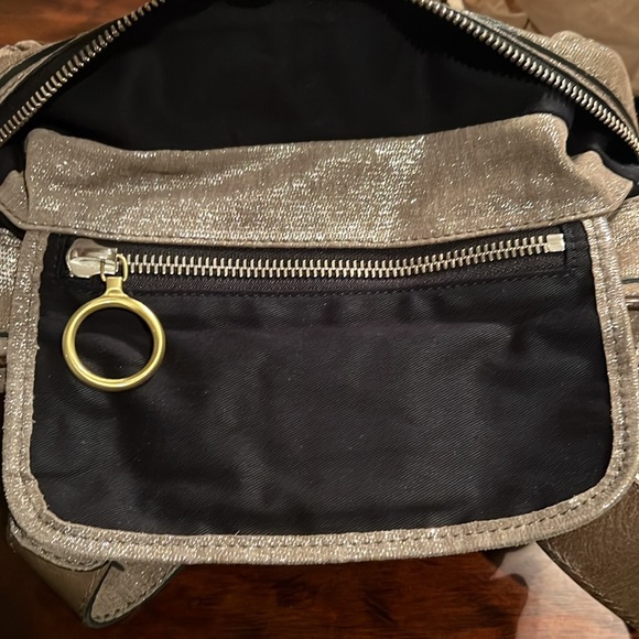 CHLOE Betty Taupe Suede Metallic Silver Overlay - Picture 15 of 17